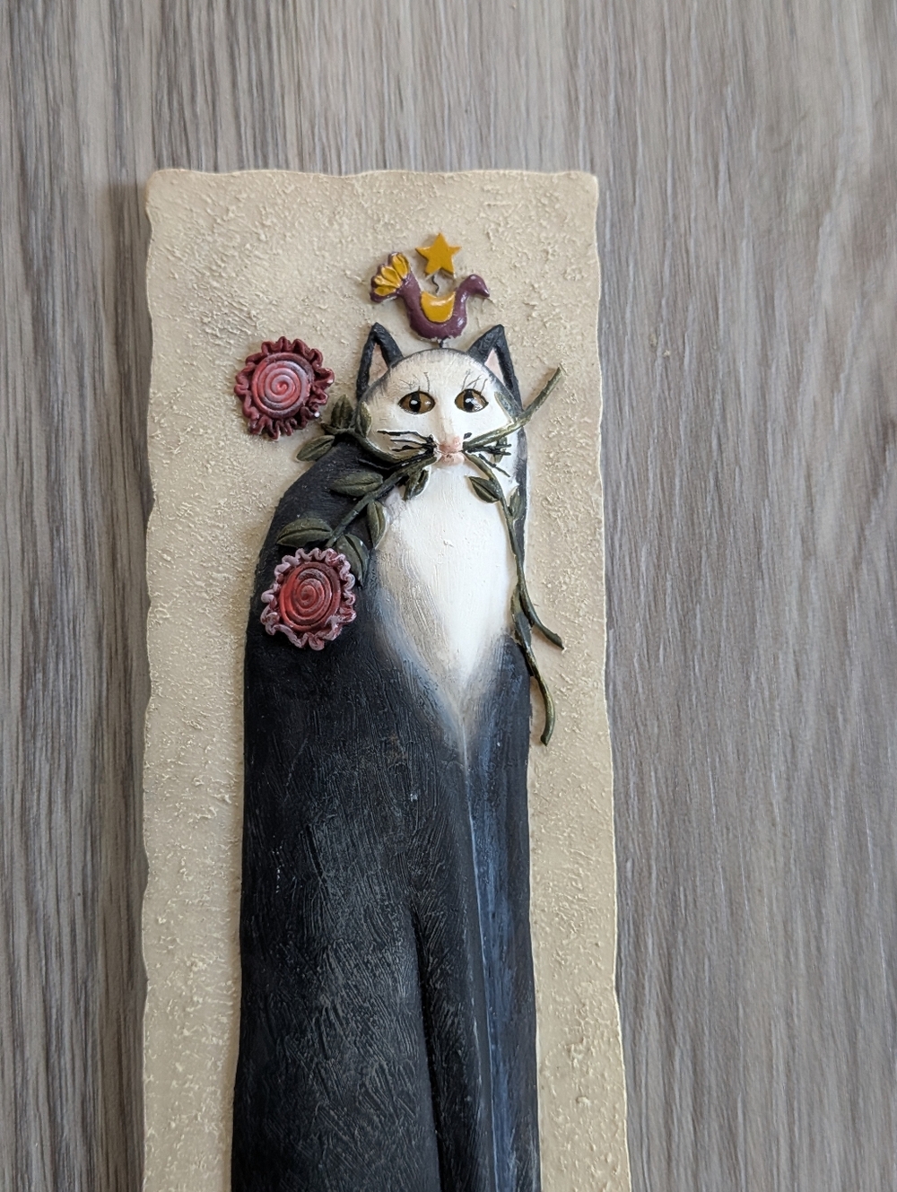 E. Smithson Cat Tails Resin 3D Wall Art "Rosebud" Wall Hanging Plaque Signed VTG - Picture 2 of 6